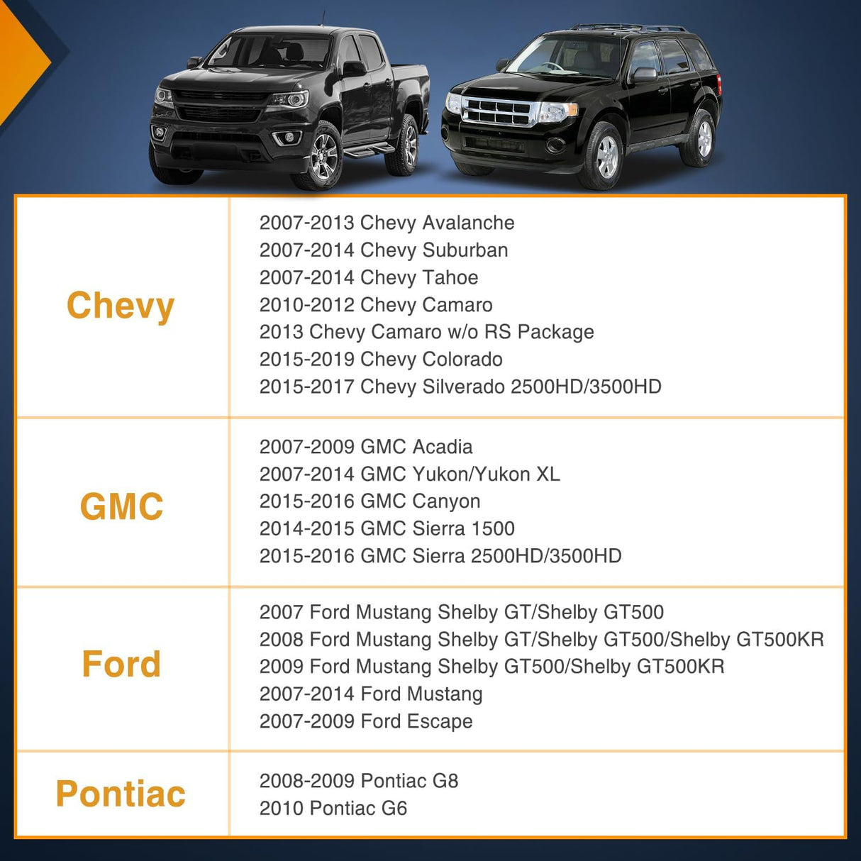 Fog Light Assembly Fog Light Assembly Compatible with 2007 2008 2009 2010 2011 2012 2013 Chevy Avalanche Suburban Tahoe GMC Yukon Acadia Ford Mustang Pontiac 2015 2016 2017 Silverado Colorado H16 Bulbs