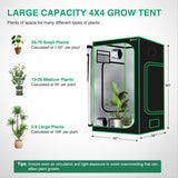 4x4 Grow Tent 48 Inchx48 Inchx80 Inch High Reflective Mylar Indoor Growing Tents 600D Oxford Cloth with Observation Window and Removable Floor Tray for Hydroponics Indoor Plants Fruit Flower Veg Growing