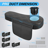 Golf Cart Armrests 2PCS Black Diamond Flip Stand Storage | No Drilling Cup Holder Detachable PU Leather Armrest Fits 1 Inch Square Tubes for EZGO Club Car Yamaha Rear Seat