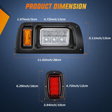 Golf Cart LED Headlight Tail Light Kit with Stop Brake Turn Signals Running Lights Horn 12V for 1993-Up Club Car DS Electric Carts