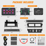8 Gang Switch Panel Circuit Control Relay System APP RGB Backlight Double Row Fuse Wiring Harness Toggle Momentary Strobe Flash Modes Automatic Dimmable 12V 24V for Car Truck Camper SUV