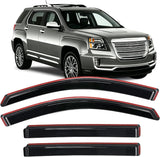 in-Channel Rain Guards for GMC Terrain 2010-2017, 4PCS | Window Deflectors Window Visors for Fresh Air Circulation, GMC Terrain 2010 2011 2012 2013 2014 2015 2016 2017, Smoke Tinted