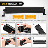 22 Inch Spot Flood Combo LED Light Bar Black Cover | Protective Durable Polycarbonate Lens, Waterproof Dustproof Scratch-Proof for Side-Mounted Bumper Off Road Driving Fog Lamp