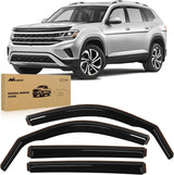 Vent Window Visors for Volkswagen (VW) Atlas 2018 2019 2020 2021 2022 2023 2024 2025, in-Channel Rain Guards, Original Window Deflectors-4PCS