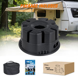 Trailer Jack Block, 6 Inch RV Camper Stabilizer Blocks for Travel Trailer with Bag, Heavy Duty RV Leveling Block with 40000lbs Capacity Universal for Tongue Jack Post Foot 5th Wheels Black 4 Pack