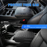 Center Console Cover for Dodge Ram 1500/2500/3500 2019-2025 2026 | for Ram Bucket Seat Accessories Nappa Leather Armrest Cover for Car Waterproof Anti-Scratch Middle Arm Rest Cushion, Black