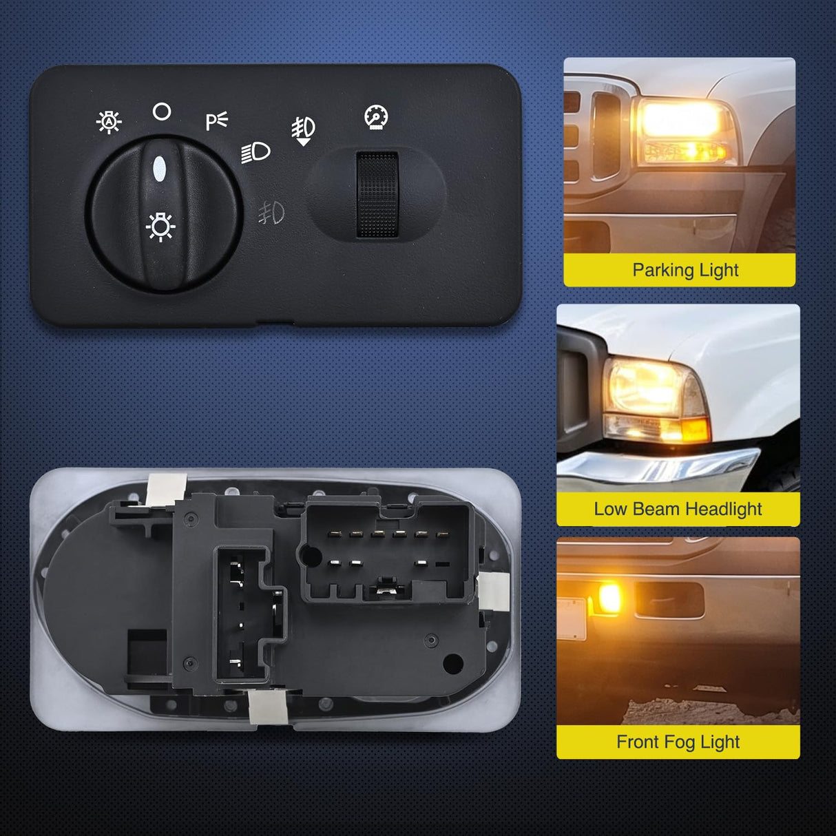 Headlight Dimmer Switch Compatible with 2002 Ford F250 Super Duty 2002 2003 2004 Ford F350 F450 F550 Super Duty W/Auto Headlights and Fog Lights