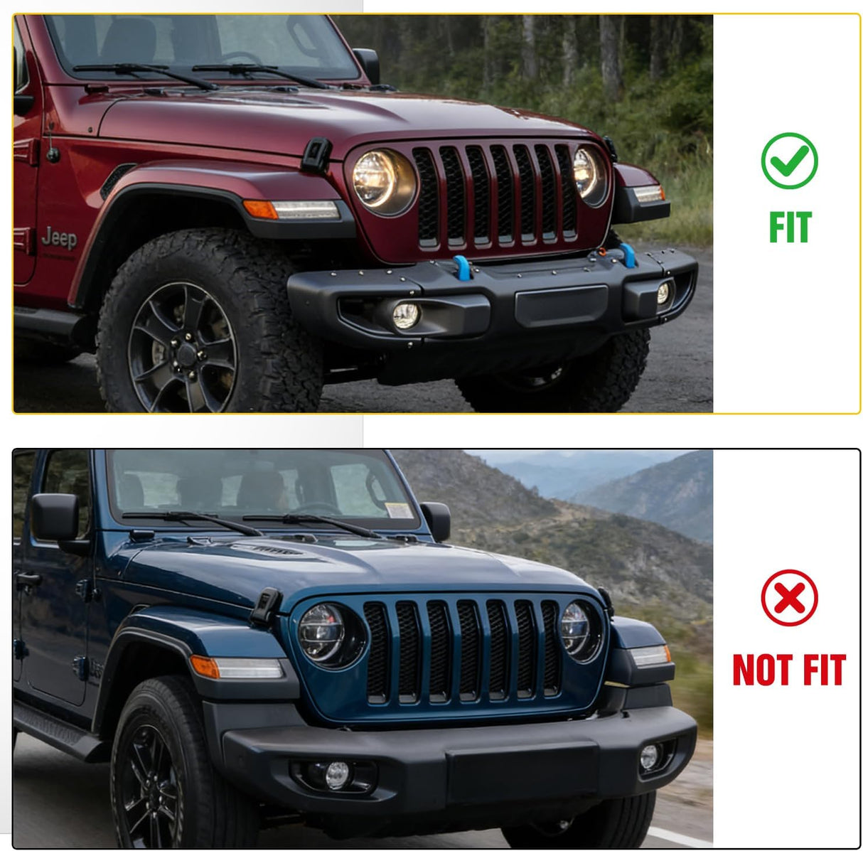 Front Brush Guard, Compatible with 2018-2025 Jeep Wrangler JL, 2019-2025 Gladiator JT, Steel Bar Grille Guard Fits Factory Rubicon Steel Bumper,3.12 inch Height to Clear Winch