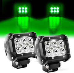 4 Inch 18W 1260LM Double Row Green Spot LED Pods (Pair)