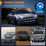 8PCS Led Strobe Lights with Controller 12V 24V Sync Feature Blue White Strobe Light 12 LED Surface Mount Emergency Hazard Warning Lights with Strobe Controller for Vehicle Car Truck RV ATV