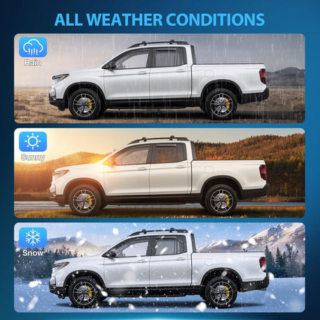 in Channel Rain Guard for Honda Ridgeline 2017 2018 2019 2020 2021 2022 2023 2024 2025 2026, Inside Mount Window Deflectors for Cars, Smoke Tinted, 4PCS
