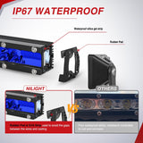 Slim LED Light Bar 2Pcs 7 Inch 16LED Single Row Spot Flood Combo Blue Off Road Driving Fog Fishing Hunting Emergency Safety Signal Lighting for 12V 24V ATV UTV Pickup Truck Tractor Boat