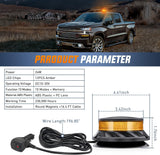 Amber Beacon Light 12V-24V Aluminum Base Flashing Safety Warning Lights Permanent & Magnet Mount LED Emergency Rotating Strobe Light for Forklift Truck Tractor UTV Snow Plow, 2 Years Warranty