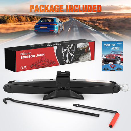 Scissor Jack for Car 2 Ton (4409 lbs), Heavy Duty Steel Scissor Lift Jack Car Kit with Crank Handle for Sedan SUV MPV Tire Changing, 3.9 Inch-15.7 Inch Lifting Range Portable Small Jack, Black