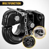 Pintle Hook Hitch with Mounting Kit 40,000 lbs, Fits 2-1/2 to 3-Inch Lunette Ring, Mount Required, 20Ton Hitch Receiver fit for Pintle Hook Mount