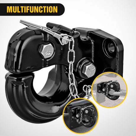 Pintle Hook Hitch with Mounting Kit 40,000 lbs, Fits 2-1/2 to 3-Inch Lunette Ring, Mount Required, 20Ton Hitch Receiver fit for Pintle Hook Mount