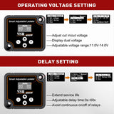 Dual Battery Isolator Kit Smart Adjustable 12V 140 AMP Auto Manual Voltage Sensitive Relay VSR Automatic Disconnect Switch Delay Setting Waterproof for Truck Car Van RV ATV UTV Marine Boat
