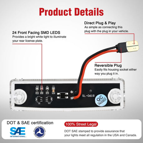 License Plate Lights Compatible with 1996 1997 1998 1999 2000 2001 2002 2003 2004 2005 2006 2007 2008 2009 2010 2011 2012 2013 2014-2022 Toyota 4Runner 6500K White Clear Lens 2PCS Pack