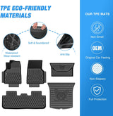 TPE Floor Mats & Cargo Mats Set for Tesla Model Y Juniper 2025 2026 All Weather Custom Fit Heavy Duty Floor Liners
