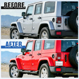 Rear License Plate Holder with Light for 2007-2018 Jeep Wrangler JK JKU Sahara Rubicon X Sport & Unlimited,Plastic License Plate Mounting Black
