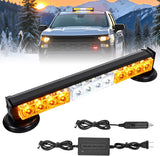 12LED Wireless Emergency Strobe Light Amber White 14 Inch Magnetic Mount Mini Light Bar 12V Rooftop Powered Hazard Warning Flashing Lights for Car Truck Trailer Snow Plow Construction Vehicles