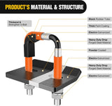 Trailer Hitch Tightener for 2 Inch Trailers Hitches Mount Anti Rattle Heavy Duty Steel with Rubber Cover Orange U Bolt Matte Black Plate Electrophoresis Anti-Rust Triple Protective