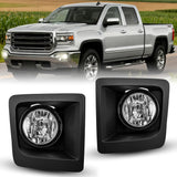 Fog Light Assembly Fog Lights Assembly Compatible with 2014 2015 GMC Sierra 1500 Left Driver and Right Passenger Side Clear Lens w/H3 12V 20W Halogen Bulbs
