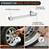 Heavy Duty Truck Tire Inflator Kit 3/8 in x 50 FT 300 PSI | Hybrid Air Hose with Universal Glad Hand and Air Chuck Lightweight Kink Resistant Semi Trailer Tractor Tire Inflation Hose