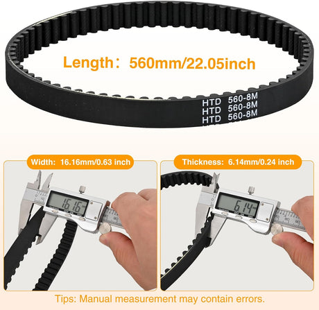 Drive Belt Fit for Surron Light Bee Replace 560-8M, GT4 Power Grip Primary Belt for Sur Ron Light Bee Segway X S/X160/X260 Talaria XXX Aramid Fiber Rubber Motorcycle Dirt Bike Belts, 1 Pack