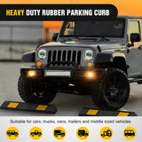 36 Inch Parking Curb - Heavy Duty Rubber Garage Driveway Wheel Parking Stopper Blocks for Cars, SUVs, and Trucks