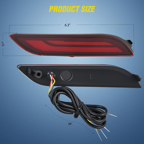 Rear Bumper Tail Light Compatible with 2018 2019 2020 2021 2022 2023 2024 2025 Toyota Camry Smoke Lens LED Reflector Rear Bumper Lamps Brake Turn Signal Sequential Flashing Driving Taillights