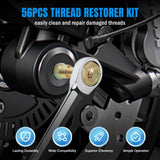 56PCS Thread Chaser Set SAE Metric Universal UNC UNF Sizes | Master Thread Repair Kit with Case 23 Taps 28 Dies 3 Files 2 Gauge Automotive Tool for Mechanics Auto Shop Home Garage Repair