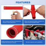 6 Inch Spark Plug Wire Heat Shield Sleeve 8PCS Red | 3002°F Boot Protector with 10 Metal Zip Ties, Replacement for LS1 LS2 SBC BBC 350 454 Car Truck