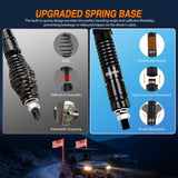 RGB LED Whip Light 2PCS 5FT Spiral Antenna Whips | APP and Remote Control with DIY Chasing Patterns Turn Signal Brake Reverse Functions and Spring Base for ATV UTV RZR and Jeep