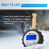 Digital Tire Pressure Gauge 100PSI Heavy Duty Stainless Steel Air Chucks ANSI 2A Certified Large Dial Wheel Service Checker for Truck Semi Truck ATV Motorhome Cars & RV Accessories