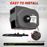Boat Trailer Winch 3500 lbs Portable Electric Boat Winches 12 V DC Marine Winch with Synthetic Rope Remote Control Hand Crank Power-in Freewheel Waterproof Winch for Boat Trailer Towing, Gray