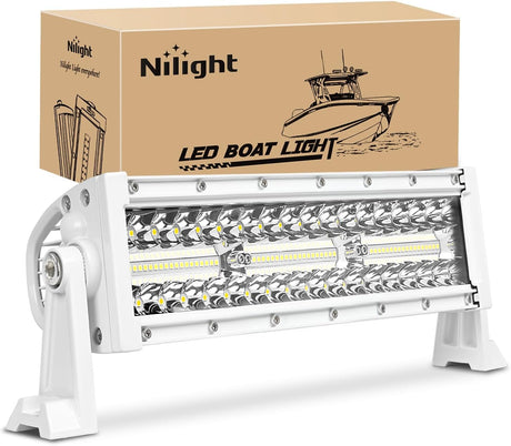 Marine LED Light Bar Navigation Lights 13.5 Inch White Spot Flood Combo Ponton Boat Deck Dock Lighting for Night Fishing T-top Stern Yacht Port Sailboat Trucks Tractors