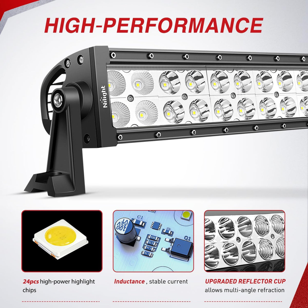 13.5 Inch 72 W LED Light Bar with Yellow Black Covers | Spot Flood Combo Lighting for Off Road Driving Fog Lamp on Motorcycle Van Camper Pickup Golf Cart ATV UTV SUV Truck Boat 4x4