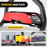 Bull Bar with Light fits 2003-2008 Honda Pilot, 2006-2015 Honda Ridgeline, 2001-2006 Acura MDX Front Bumper Grille Brush Push Guard with Skid Plate Licence Plate Hole Black
