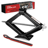 Scissor Jack for Car 2 Ton(4409 lbs), Heavy Duty Steel Scissor Lift Jack Car Kit with Ratchet Wrench for Sedan SUV MPV Tire Changing, 3.9 Inch-15.7 Inch Lifting Range Portable Small Jack Black