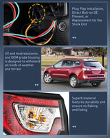 Taillight Assembly Compatible with 2013 2014 2015 2016 2017 Chevy Traverse Tail Light Replacement OE Style Driver Side with Bulbs