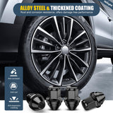 24PCS M14x1.5 Lug Nuts Compatible with 2015-2025 Ford F-150 | for 2015-2025 Ford Expedition/Lincoln Navigator One-Piece Solid Black Steel OEM Factory Wheel Nuts Replace