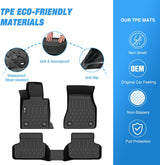 TPE Floor Mats for BMW 5 Series G30 520i 530e 530i 535i 540i 540d 550i 2017 2018 2019 2020 2021 2022 2023, All Weather Custom Fit Heavy Duty Floor Liners