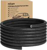 6AN 20FT PTFE Stainless Steel Braided Fuel Line Hose Only | Compatible with E85 PTFE Teflon EFI Fuel Line Universal for LS Engines & Automotive Racing Applications