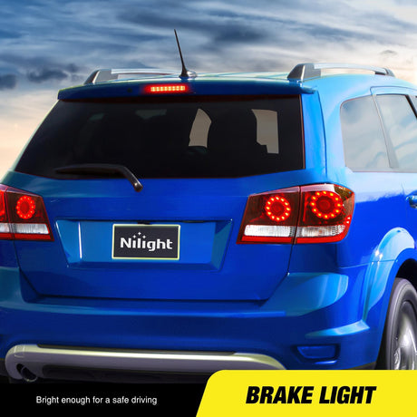 Third Brake Light Tail High Mount 3rd Stop Lights Smoked Lens Compatible with Dodge Journey 2010 2011 2012 2013 2014 2015 2016 Van SUV Rear Center Cab Lamp