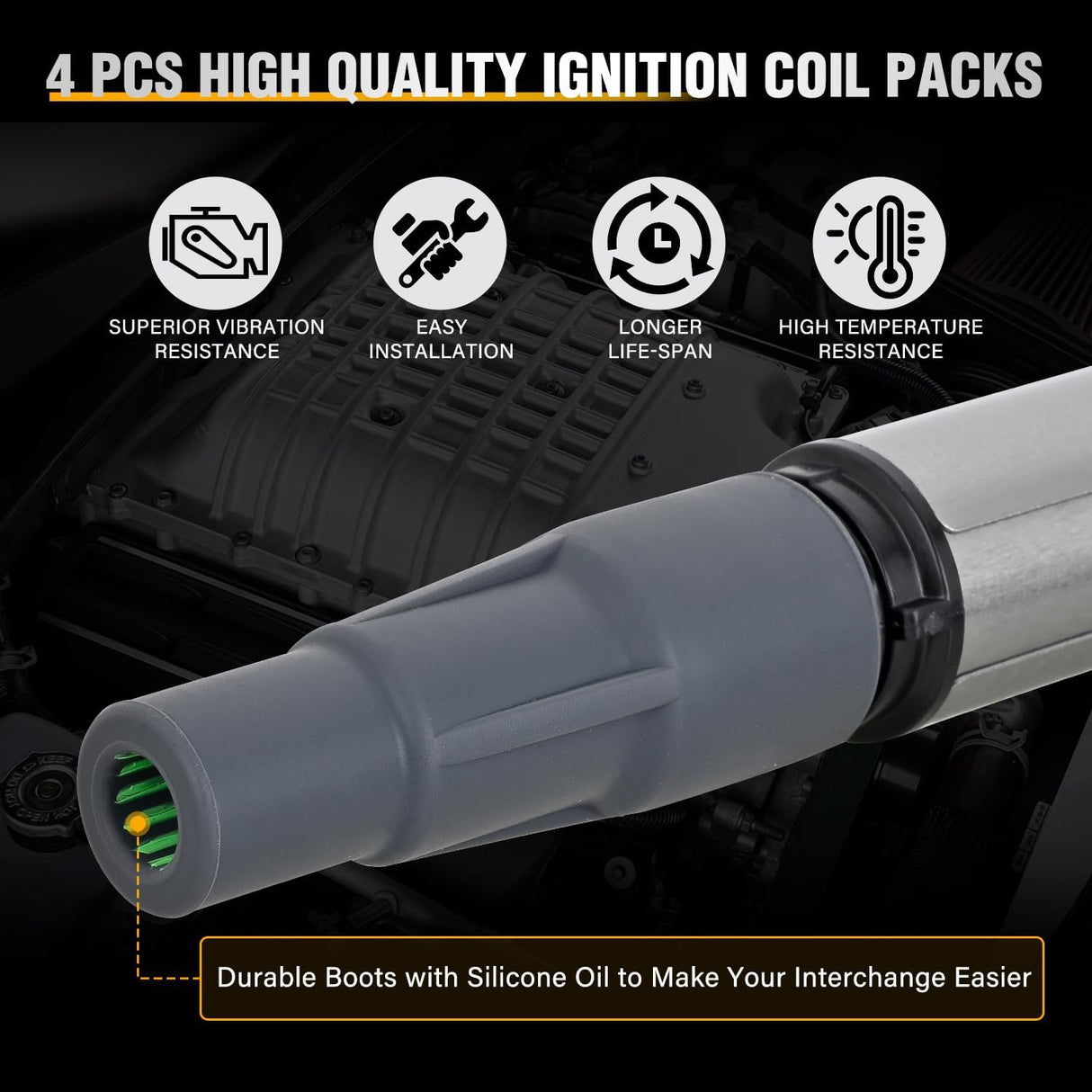 Ignition Coil Pack UF596 Fit for Toyota Lexus Pontiac Vibe Scion IM/XD Corolla Matrix Prius V CT200H 2008 2009 2010 11 12 13 14 15 16 2017 1.8L L4 OE# C1714 90919-02252 Ignition Coils Set of 4