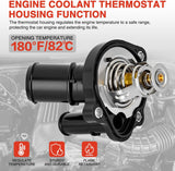 Thermostat Housing Assembly Compatible with Ford Escape Focus Fusion Ranger Mazda 3 5 6 CX-7 MX-5 Lincoln MKZ Mercury Mariner Milan Coolant Thermostat Housing for Car 85980 34044 L32715170A