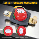 Side Post Battery Disconnect Switch with Adapter Negative | 12V-48V 275A Marine Battery Kill Switch ON OFF Negative Power Cut Shut Off for Boat Car RV