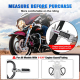 1-1/4 Inch Motorcycle Highway Pegs Adjustable 360° Angled Foot Pegs P-Clamp Universal For 1.25 Inch Engine Guard Crash Bars FootPegs Fits for Harley Davidson Touring Road King Street Glide Sportster