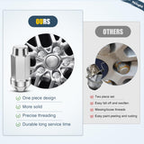 20PCS 1/2-20 Lug Nuts Compatible with 1987-2017 Jeep Wrangler | for 1991-2020 Ford Explorer 1994-2014 Mustang One-Piece Solid Chrome Steel Closed End Wheel Nuts Replace